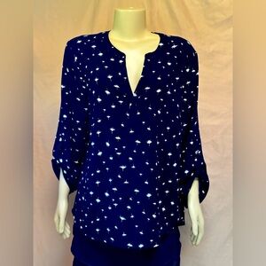 Women's Black and White Print Top